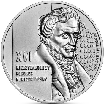Rewers monety 50-złotowej z okazji XVI Międzynarodowego Kongresu Numizmatycznego